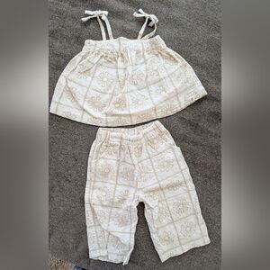 easy-peasy Baby Girl Wide Leg Pant Set Size 18 Months 100% Cotton